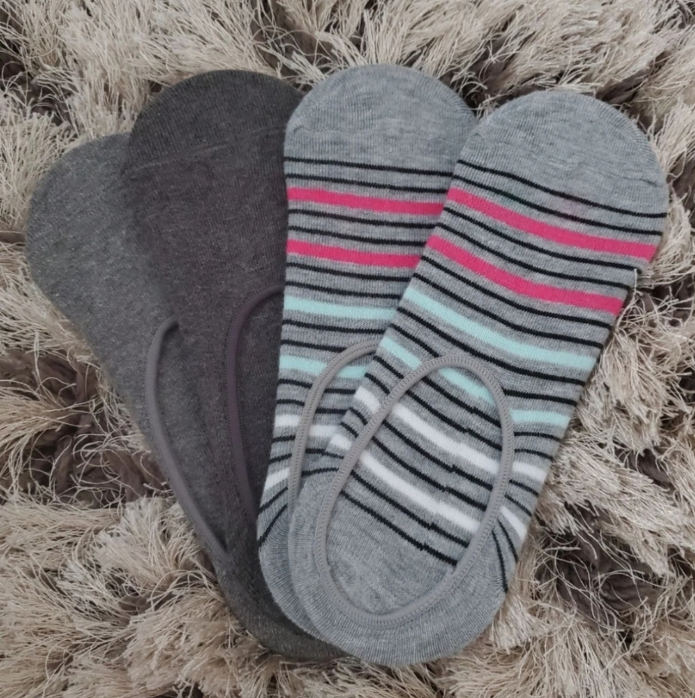 4 Pack No Show Liner Socks- Size 4-10